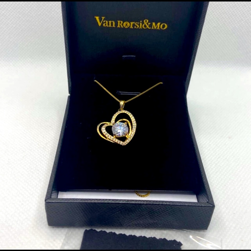 4K Gold Plated 925 Sterling Silver Pendant Necklaces 5A CZ